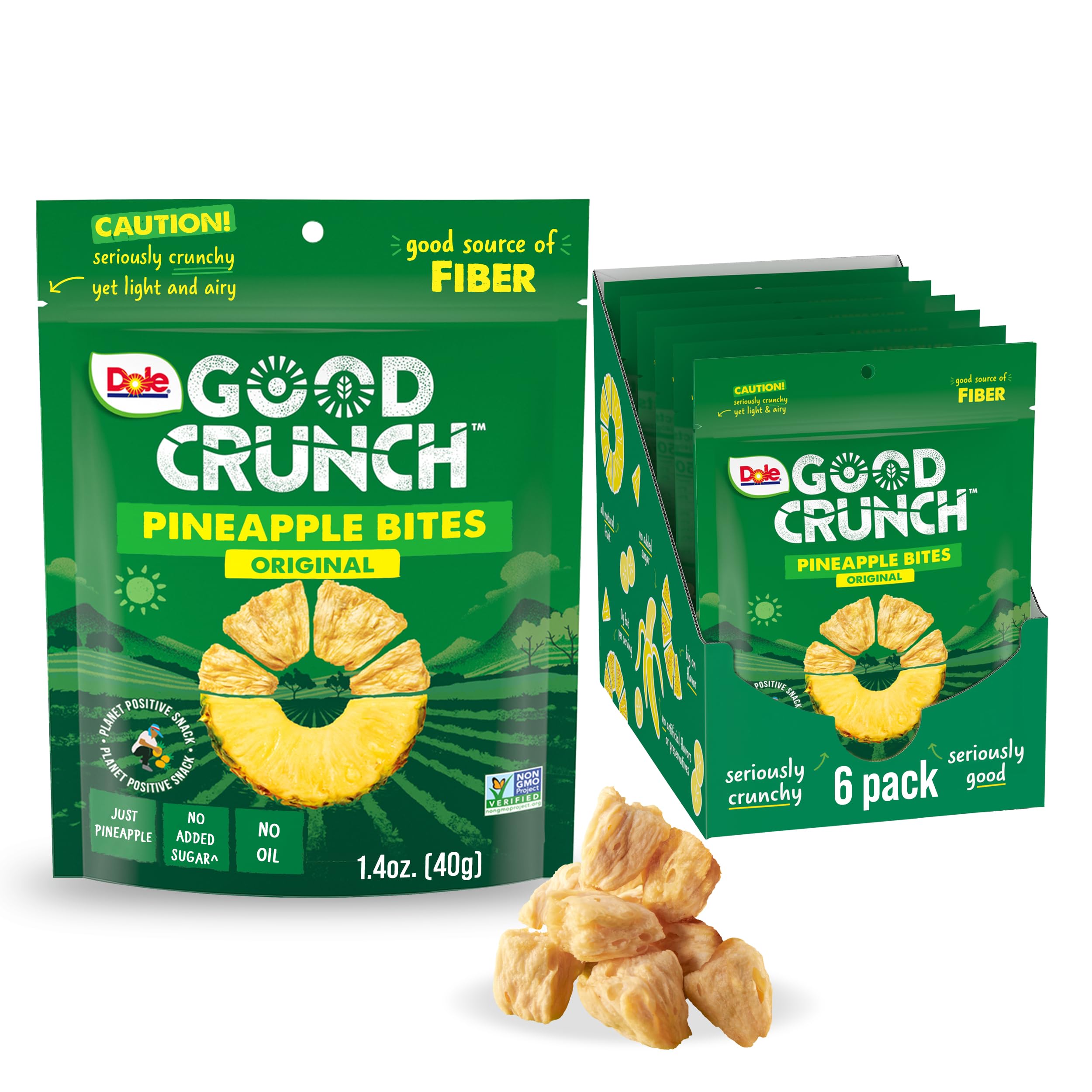 Amazon.com: Dole Good Crunch Pineapple Dried Fruit Bites, Gluten
